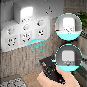 Ổ cắm điện 2 chân có đèn led cao cấp 2 ổ cắm và 2 ổ sạc usb có remote điều khiển từ xa - Có Remote