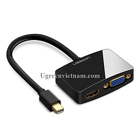 Cáp Chuyển Mini DP Male To VGA Và HDMI Female Ugreen 10439 - Trắng - Hàng Chính Hãng