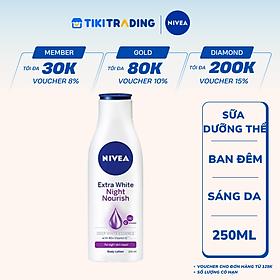 Sữa Dưỡng Thể NIVEA Extra White Night Nourish Ban Đêm Dưỡng Ẩm & Trắng Da (200 ml) - 88188 (Bao bì thay đổi tùy theo đợt nhập hàng)