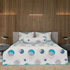 Bộ drap gối Hometex cotton in hoa văn