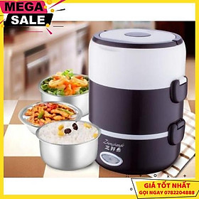 Hộp Đựng Cơm Văn Phòng Cam Dien , Cặp Lồng Hâm Nóng Cơm Inox Cắm Điện 3 Tầng - Giao Hàng Toàn Quốc
