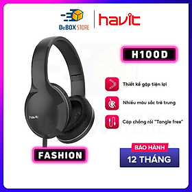 Mua Tai Nghe Chụp Tai Có Dây HAVIT H100D  Driver 40mm  Chống rối Tangle free  Thiết Kế Gọn Nhẹ  Nhiều Màu Sắc - Hàng Chính Hãng
