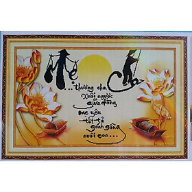 Freeship200k_Tranh thêu chữ thập Cha Mẹ 222967 kt60x39cm