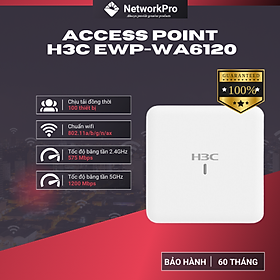 Bộ Phát WiFi 6 H3C EWP-WA6120 Hàng Chính Hãng – Tốc Độ 1775 Mbps, Chịu Tải 100 User