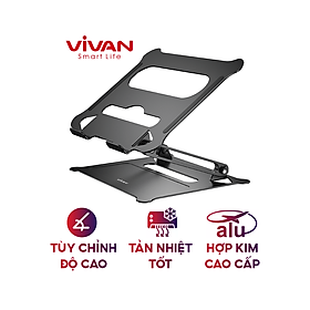 Mua Giá Đỡ Laptop/Máy Tính Bảng VIVAN VLS01 Hợp Kim Nhôm Cao Cấp Tăng Giảm Chiều Cao Có Khe Tản Nhiệt-Hàng chính hãng