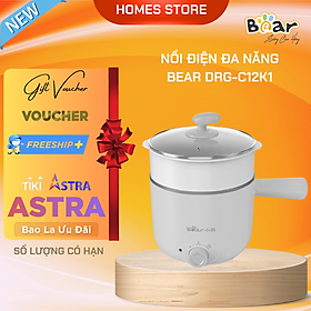 Nồi Điện Đa Năng Mini BEAR DRG-C12K1, Dung Tích 1.2 Lít Công Suất 600W - Hàng Chính Hãng