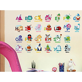 decal dán tường cữ cái con vật xh6221