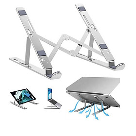 Mua Giá Đỡ Laptop NHÔM CAO CẤP - 7 mức điều chỉnh độ cao  Tản nhiệt laptop 15 6 inch SL-709 new 2021