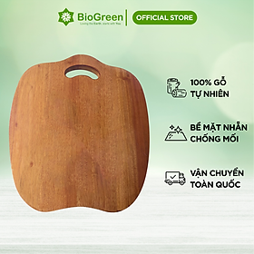 Thớt gỗ tự nhiên hình quả táo 27 x 30 cm