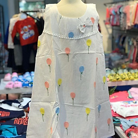 Váy thô in quả bóng, thêu hoa sát nách, size đại