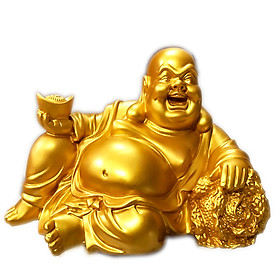 Tượng Phật Di Lặc để xe ô tô hoặc bàn làm việc - Tượng Thần Tài Bông Cải DÀI 20 cm