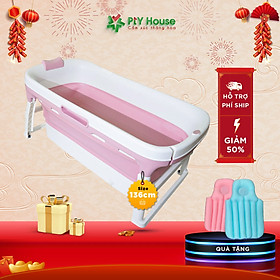 Mua Bồn Tắm Silicon Gấp Gọn Cho Người Lớn - Kích Thước 136cm - Màu Hồng - Loại Không Nắp - Chất Liệu Hạt PP Siêu Bền