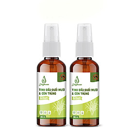 Bộ 2 bình xịt đuổi muỗi và côn trùng tinh dầu sả chanh 50ml/ chai JULYHOUSE