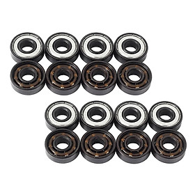 16Pcs Premium Replacement Skateboard Bearings 8mm Longboard Scooter Parts