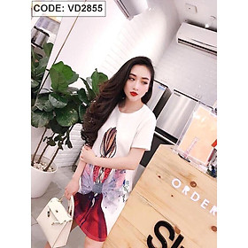 Đầm Suông Vải Poly In Hình Cô Gái VD2855130