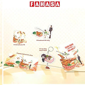 Sách - Sam Sam Đến Đây Ăn Nào - Bản Đặc Biệt - Tặng Kèm Móc Khóa Mica 2 Mảnh + Bookmark Bế Hình Tô Cơm + Bookmark Bế Hình Sam Sam + Bookmark Bế Hình Phong Đằng + Card Lenticular + Poster