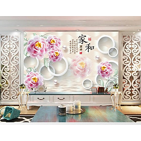 Mua Tranh dán tường 3d TRANH HOA 3D DÁN TƯỜNG CAO CẤP  Tranh hoa 3D  tranh lụa 3D dán tường tranh dán tường phòng khách 3D PVP-GN782