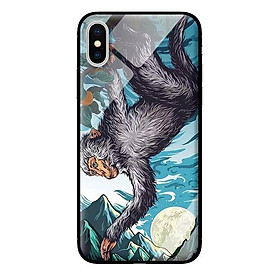 Ốp lưng kính cường lực cho iPhone XS MAX Khỉ Đu Cây - Hàng chính hãng