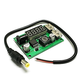 Mua Module Buck DC-DC Vin 6-40VDC Vout 5VDC 3A 2 Đầu ra USB V3 Hiển Thị Led 7 Thanh