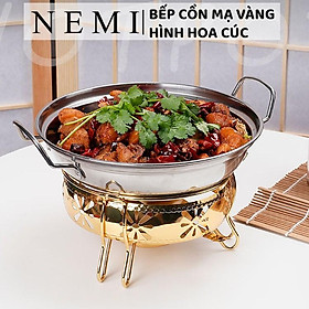 Mua Bếp Cồn Inox Mạ Vàng Hình Hoa Cúc Dùng Ăn Lẩu  Ăn Nướng Mang Đi Du Lịch