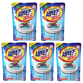 Bộ 5 gói bột tẩy lồng máy giặt Sandokkaebi Korea 450g