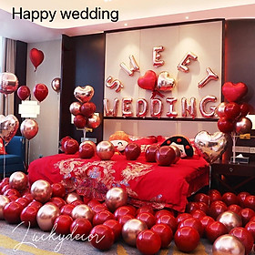 Set bóng bay trang trí phòng cưới Happy Wedding MM65