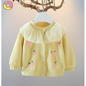 Áo khoác len cho bé gái sơ sinh thêu trái cây size 8-16kg hàng Quảng Châu cao cấp