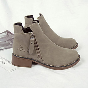 IELGY Martin boots women's shoes British style Korean version of the wild fashion thick short boots