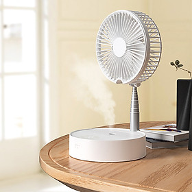 Mua Quạt Sạc Tích Điện Đèn LED Gấp Gọn Màu Trắng Có Chức Năng Phun Sương  3 Chế Độ Gió Nhẹ Gió Mạnh Gió Tự Nhiên  Pin LITHIUM POLYMER 7200mah  Trang Bị Điều Khiển Từ Xa