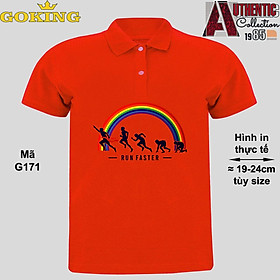 RUN FASTER, mã G171. Áo thun polo cổ trụ cho nam nữ, form unisex. Áo phông cá sấu hàng hiệu Goking, quà tặng cao cấp cho gia đình, cặp đôi, doanh nghiệp