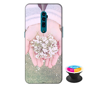 Ốp lưng điện thoại Oppo Reno 10X Zoom hình Đôi Tay Hoa Hồng tặng kèm giá đỡ điện thoại iCase xinh xắn - Hàng chính hãng