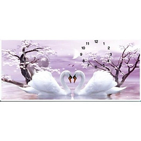 Mua Tranh đính đá Đồng Hồ Uyên Ương Hạnh Phúc LV204 (90x45cm) chưa đính