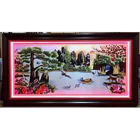 Mua Tranh thêu tay - Non nước hữu tình (KT 110cm*200cm)