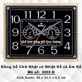 Mua Đồng hồ Chữ nhật có Đồng hồ Đo Nhiệt Độ - Độ Ẩm Cơ Không cần Pin