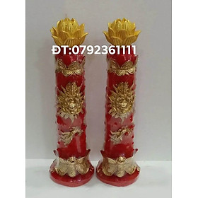 Mua Đôi nến rồng cao 60cm cả đế .Đường kính chân nến 16 5cm nhiều màu