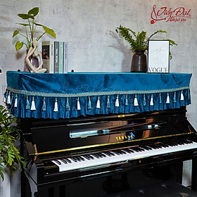 Khăn Phủ Đàn Piano Nhung Xanh Cao Cấp KU-031