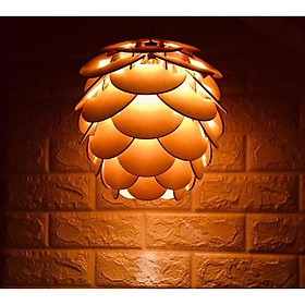 Đèn thả trần gỗ DIY dáng quả thông- Đèn trang trí cửa hàng, quán cafe, trà chanh