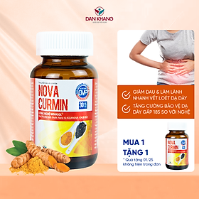Viên Uống Tinh Chất Nghệ Giảm Đau Dạ Dày Novacurmin - Nguyên liệu nhập khẩu từ Đức (Hộp 30 viên)