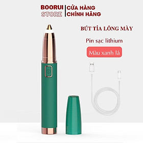 Máy tỉa lông mày Boorui, dụng cụ cạo ria mép, mũi, an toàn thẩm mỹ cho phái đẹp, pin sạc USB - Hàng cao cấp