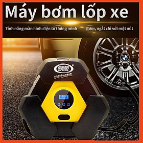 Mua Khuyến mãi - Máy bơm lốp ô tô 12V tự động ngắt điện khi quá tải màn hình LCD (Full phụ kiện)