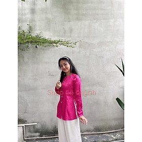 BỘ BÀ BA GẤM LỤA SIÊU SANG ĐI LỄ CHÙA ĐI CHƠI ĐỀU ĐẸP - Hồng sen, Hồng sen