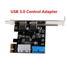 PCI Express USB 3.0 2 Ports Front Panel with 4-Pin & 20 Pin Control Card Adapter For Digital Camera Printer External CD/DVD