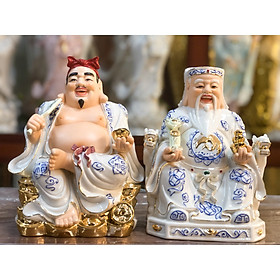 Mua  Đồ thờ cúng  Tượng địa tài áo viền xanh nhã nhặn  ngồi trên núi tiền vàng