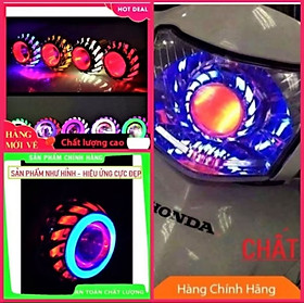 1 ĐÈN PHA LED BI CẦU LỐC XOÁY HIỆU ỨNG MÀU SẮC CỰC ĐẸP LẮP XE MÁY ÔTÔ 