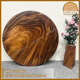 Mua Mặt Bàn Tròn Gỗ Me Tây KOHAFU - Đường kính 65cm - Hàng Có Sẵn Y Hình
