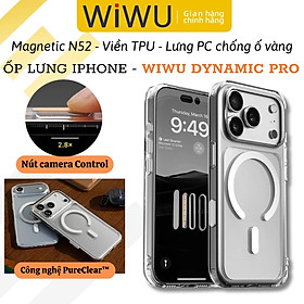 [Camera Ai Control Button] Ốp lưng trong suốt PureClear WIWU Dynamic Pro Magnetic cho iPhone Air 17 Pro Max 16 Pro Max 16 Plus - Trong Suốt Cao Cấp, Magnetic Mạnh, Chống Rơi Chuẩn Drop Test - Hàng nhập khẩu - iPhone 17 Pro Max