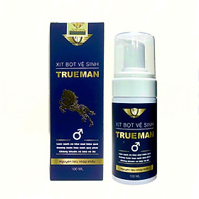 Chai xịt bọt vệ sinh nam giới True Man, 100ml, Kingphar, kháng khuẩn, nấm