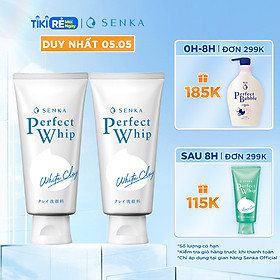 Combo 2 Sữa Rửa Mặt Tạo Bọt Chiết Xuất Đất Sét Trắng Senka Perfect White Clay 120g x 2