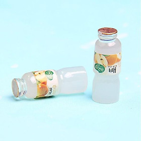 Mô hình chai nước hoa quả Hàn Quốc trang trí nhà búp bê, tiểu cảnh, móc chìa khóa, DIY
