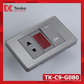 Ổ Cắm Và Công Tắc Điện 20A Công Suất Cao Cho Nóng lạnh Và Điều Hòa Âm Tường Hàng Thông Dụng Tenko TK-C9-G080